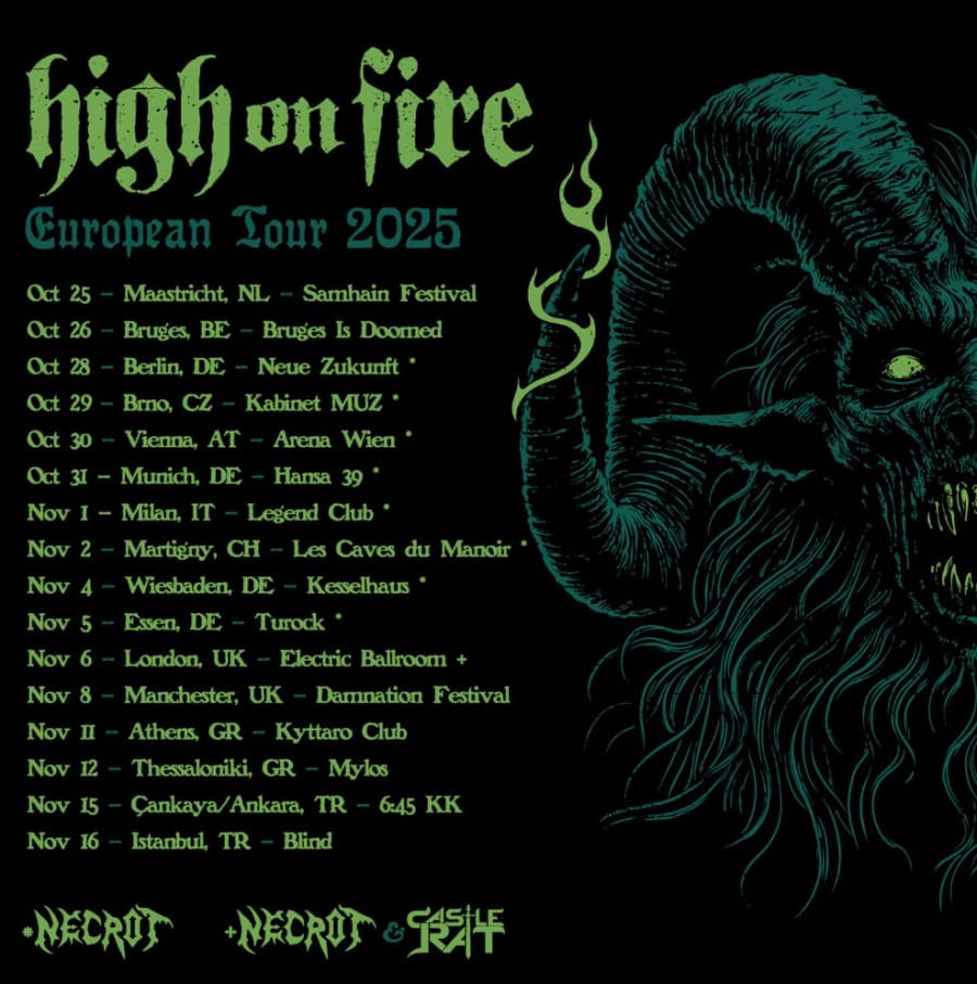 High On Fire y Necrot gira 2025
