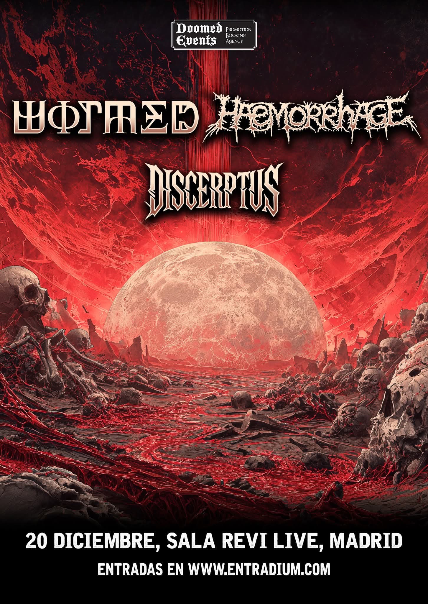 Haemorrhage, Wormed y Discerptus: Metal extremo sin tregua en Revi Live