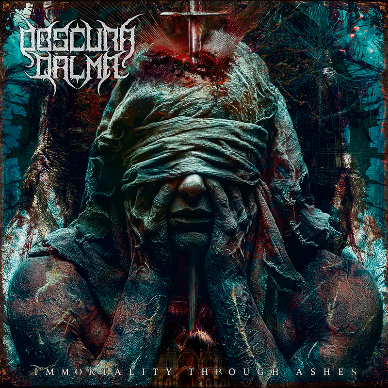 Obscura Qalma — Immortality Through Ashes (Dusktone, 2026). Portada de la propia banda