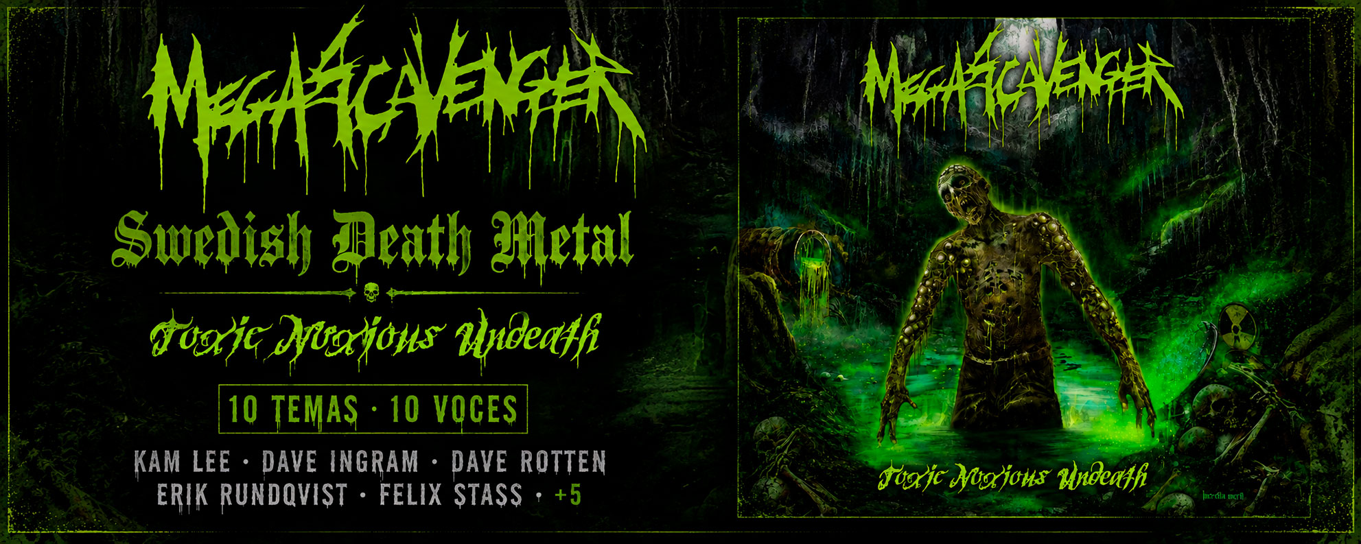 Megascavenger reúne a diez voces del death metal en «Toxic Noxious Undeath»